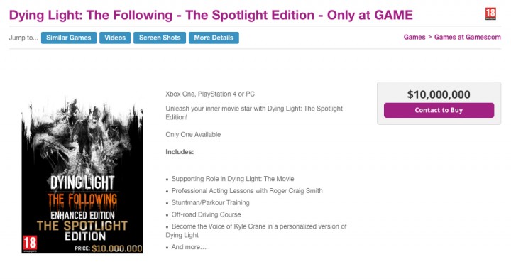 Dying Light The Following Spotlight Edition Screen